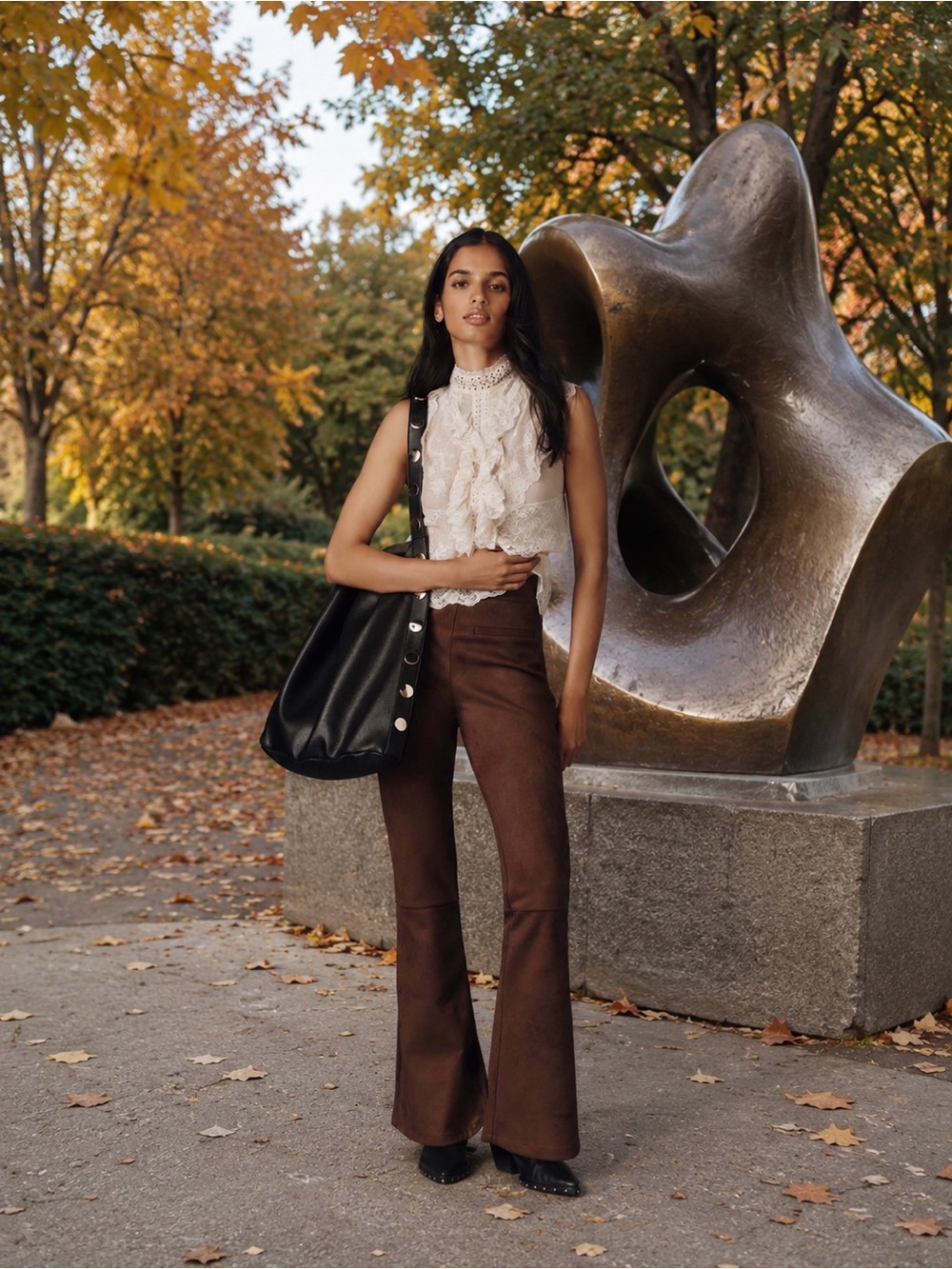 Anthropologie NWT Faux-Suede Flare Pants size XS.